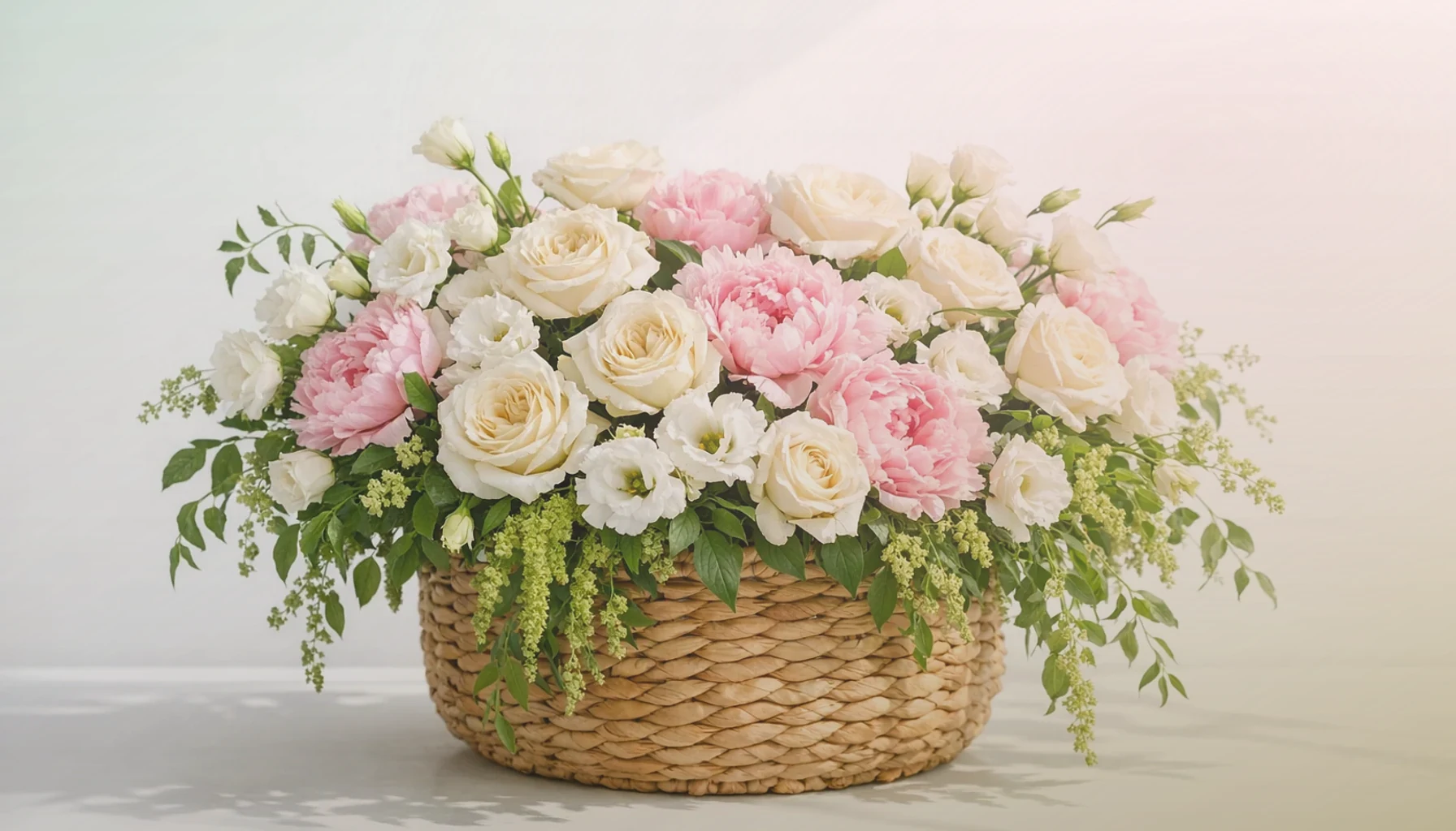 Asian American Pacific Islander Heritage Month flowers collection banner with cymbidium orchids, peonies, and blossoming branches and refined, warm, culturally celebratory, and quietly honoring styling from Lina Flowers