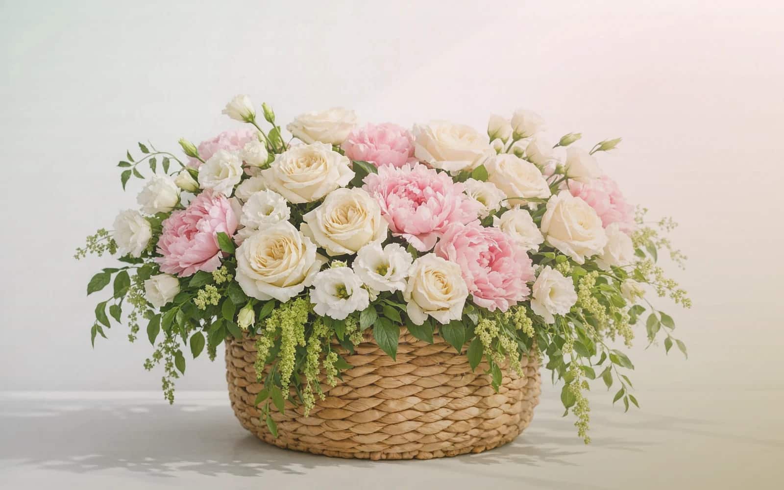 Asian American Pacific Islander Heritage Month flowers with cymbidium orchids, peonies, and blossoming branches, jade green, soft blush, and warm gold color direction, and premium refined, warm, culturally celebratory, and quietly honoring styling from Lina Flowers