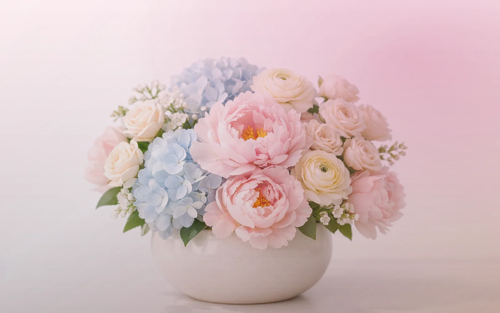 Galentine's Day flowers with pink garden roses, coral ranunculus, and blush tulips, blush pink, raspberry, and warm coral color direction, and premium playful, warm, friendship-led, and joyfully feminine styling from Lina Flowers