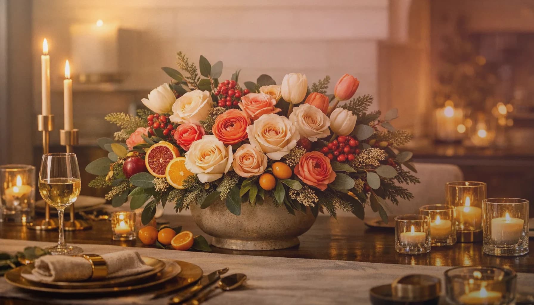 Patriot Day flowers collection banner with white roses, red ranunculus, and blue delphinium and reverent, quiet, dignified, and historically grounded styling from LiNa Garden