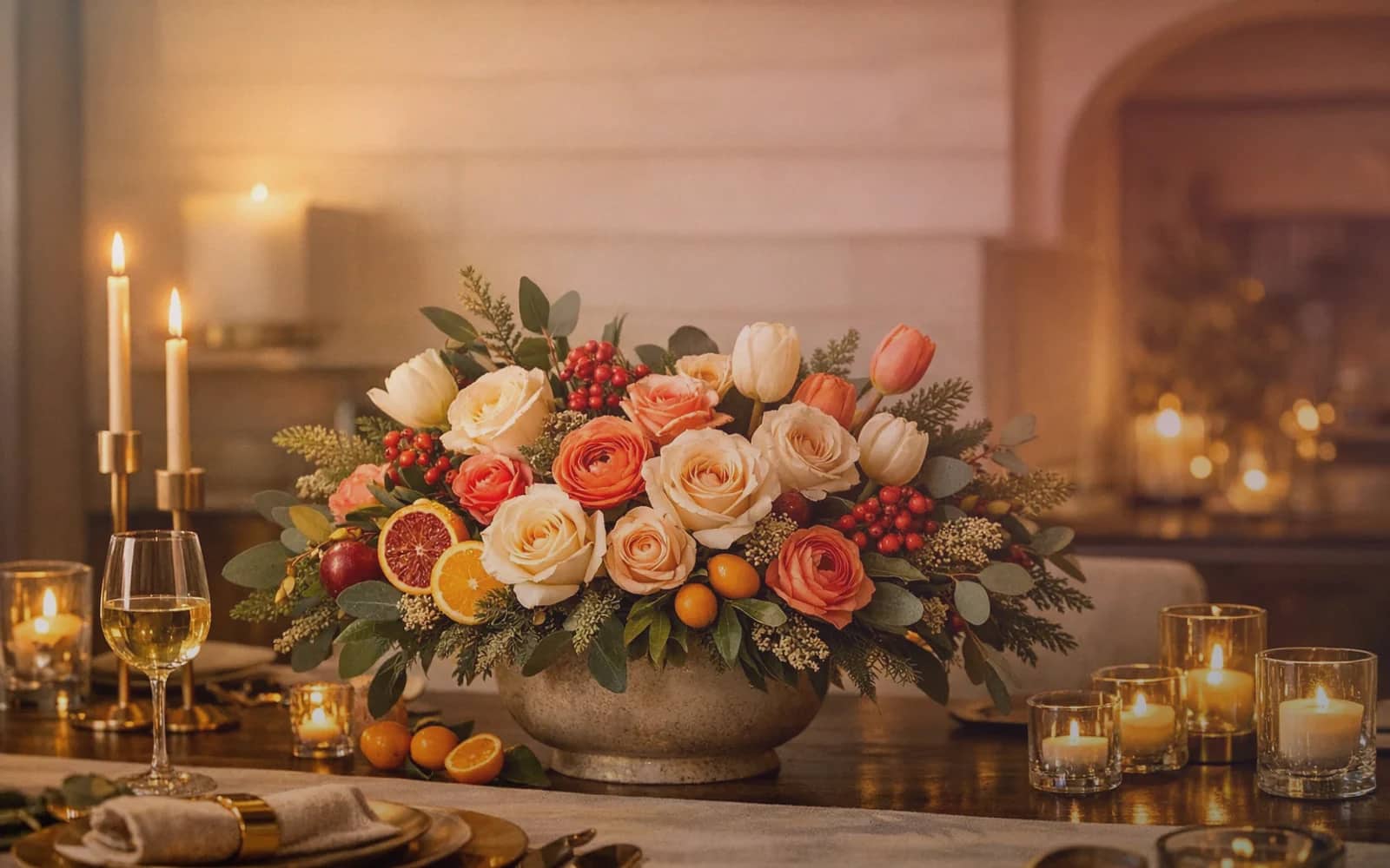 Patriot Day flowers with white roses, red ranunculus, and blue delphinium, crisp white, deep red, and navy blue color direction, and premium reverent, quiet, dignified, and historically grounded styling from Lina Flowers