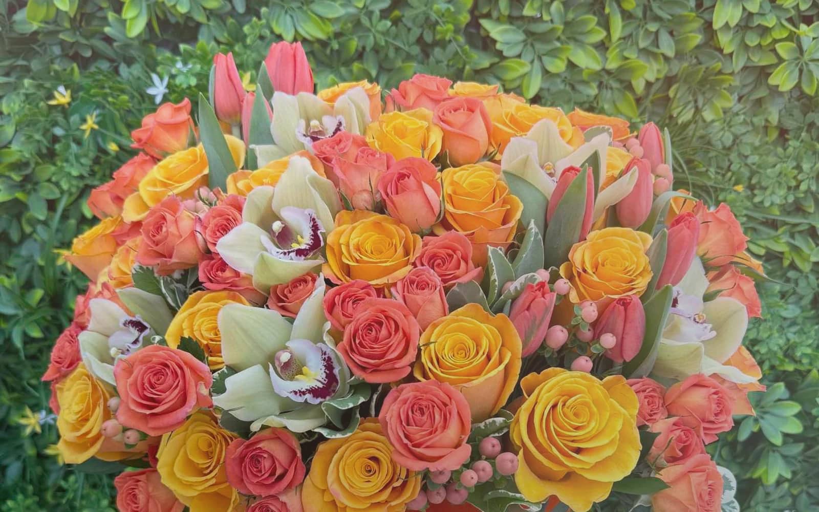Sweetest Day flowers with blush garden roses, terracotta ranunculus, and cream tulips, deep blush, terracotta, and soft cream color direction, and premium romantic, warm, autumnal, and quietly sweet styling from Lina Flowers