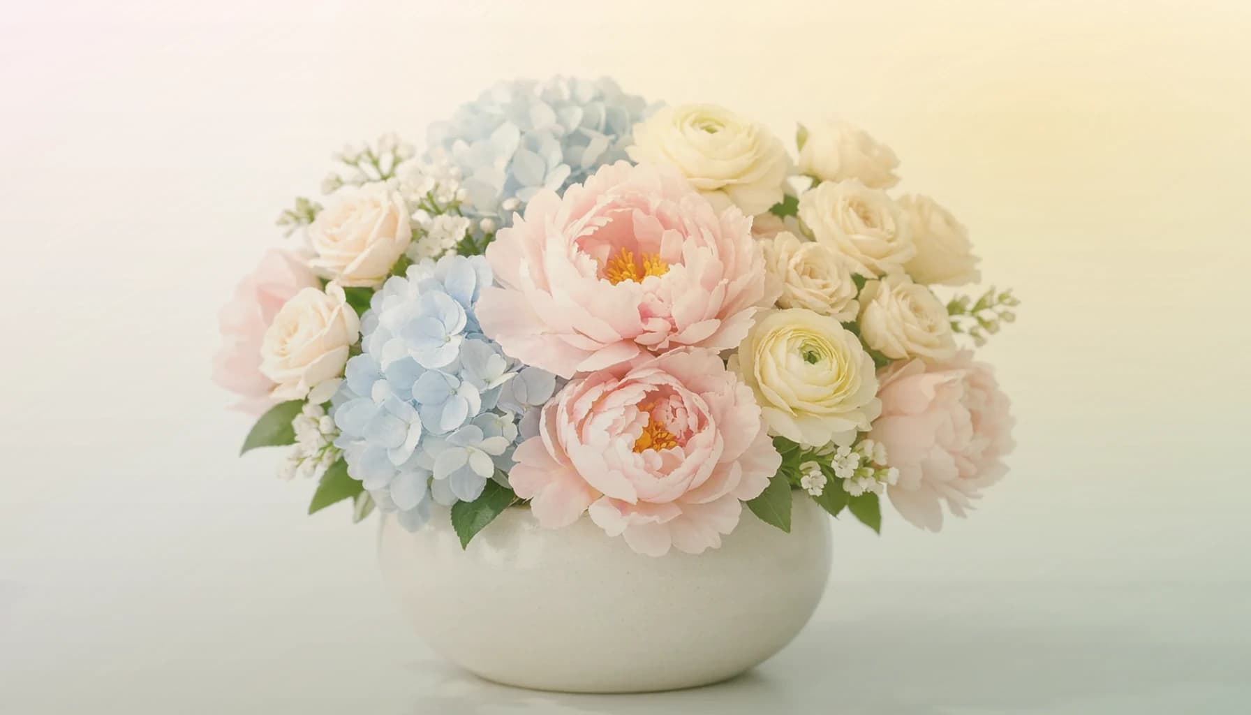Teacher Appreciation Week flowers collection banner with pink ranunculus, tulips, and sunflowers and sincere, bright, approachable, and warmly thankful styling from Lina Flowers