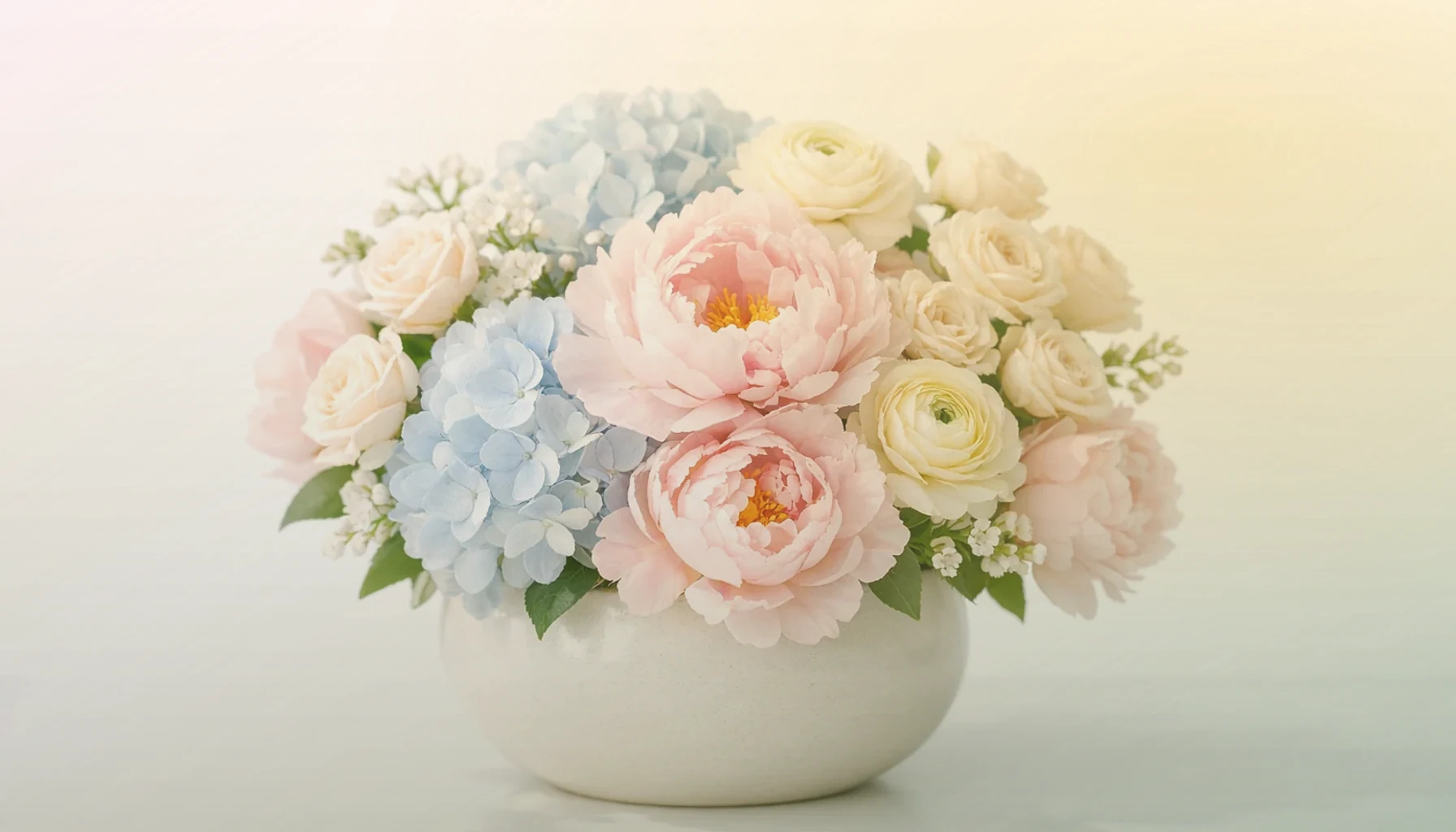 Teacher Appreciation Week flowers collection banner with pink ranunculus, tulips, and sunflowers and sincere, bright, approachable, and warmly thankful styling from Lina Flowers