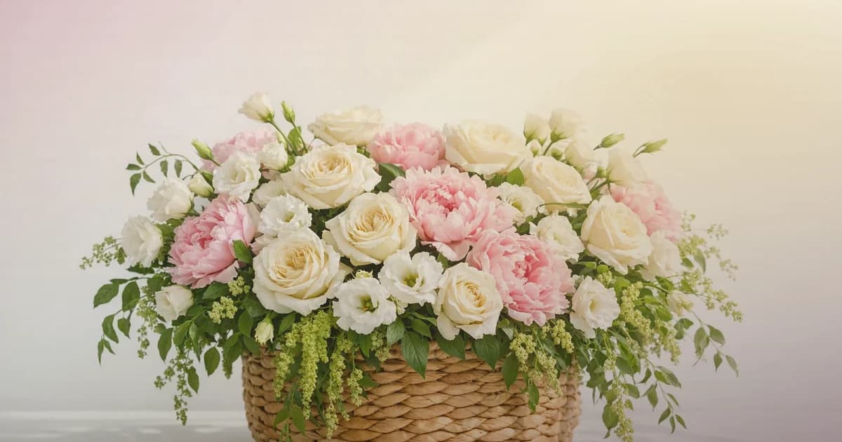 Three Kings Day flowers social share image with red garden roses, burgundy ranunculus, and magnolia leaves, royal crimson, imperial gold, and burgundy velvet tones, and premium Lina Flowers styling