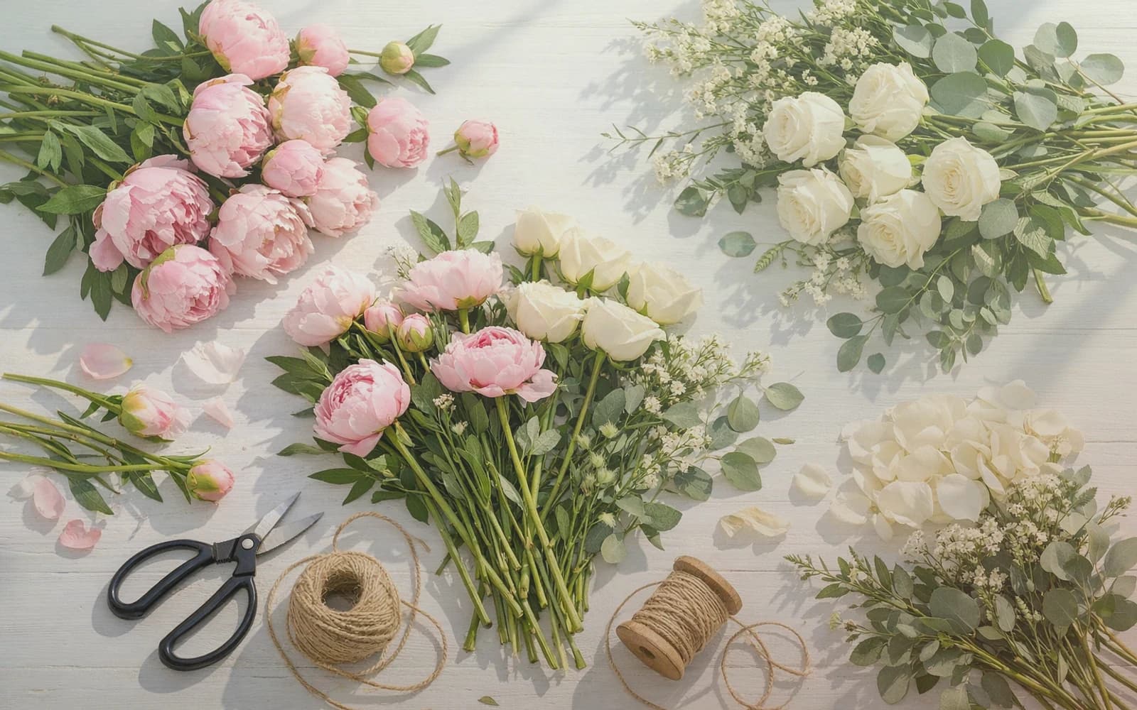 World Environment Day flowers with garden roses, herbs, and ferns, garden green, sage mist, and garden rose coral color direction, and premium garden-rooted, verdant, conscious, and quietly abundant styling from LiNa Garden