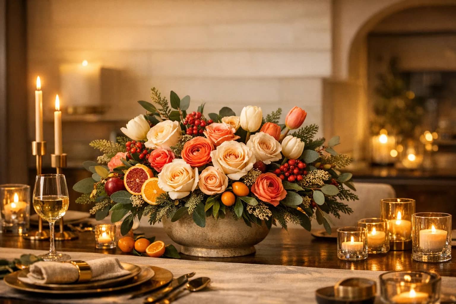 Seasonal holiday flowers arranged by Lina Flowers in Van Nuys