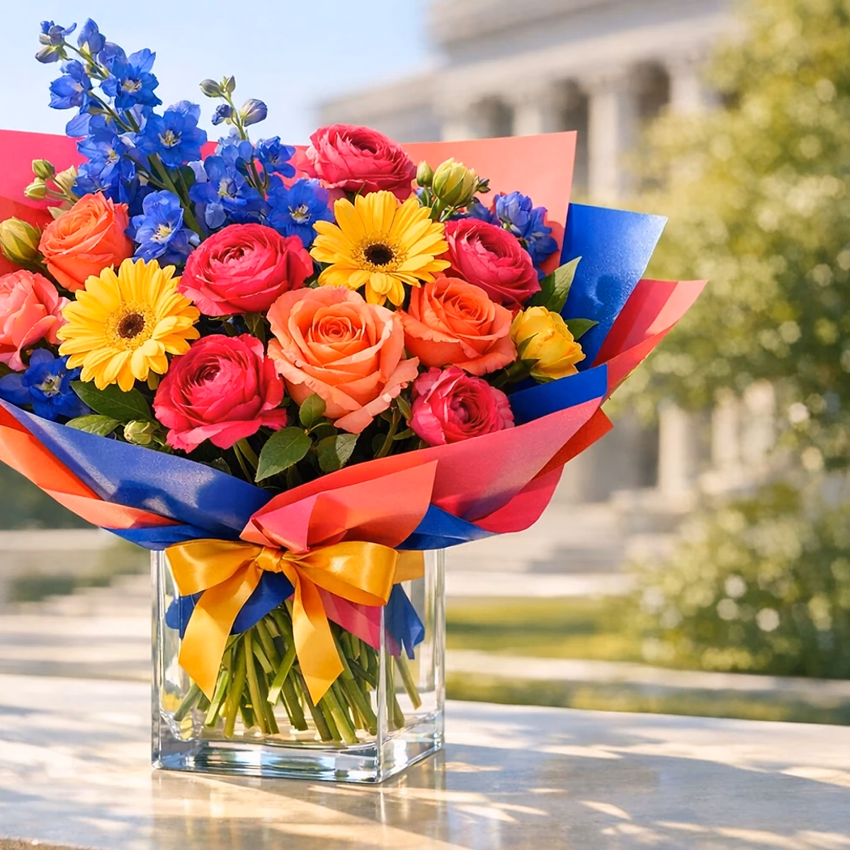Graduation Brights colorful graduation bouquet from Lina Flowers