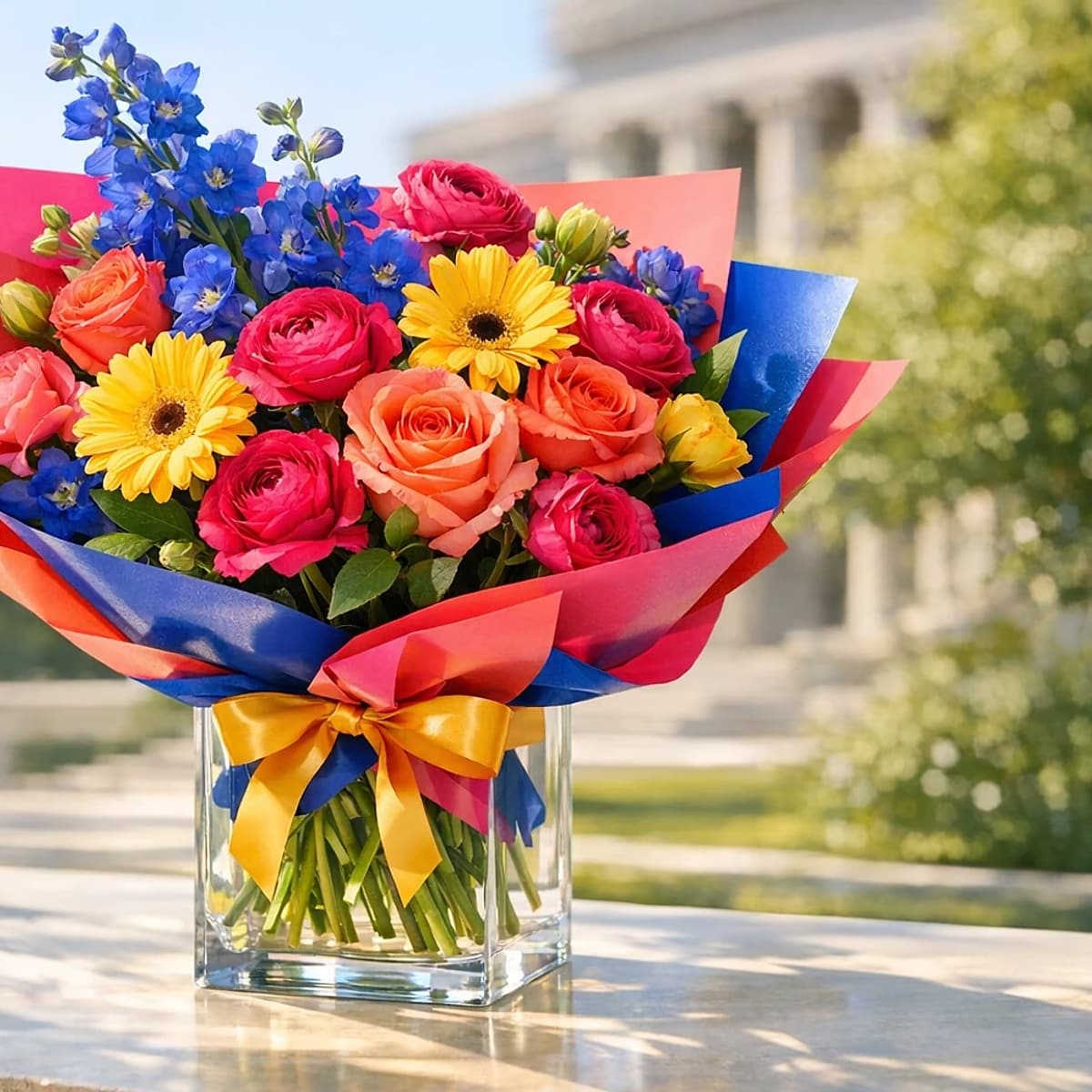 Graduation Brights colorful graduation bouquet from Lina Flowers