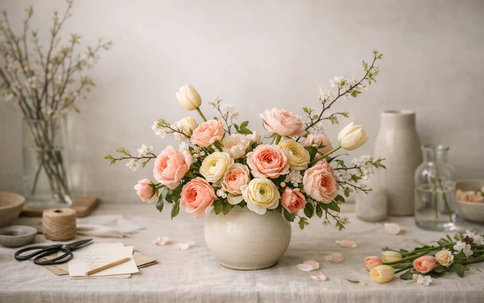Editorial floral journal image from Lina Flowers with seasonal stems and relaxed natural light