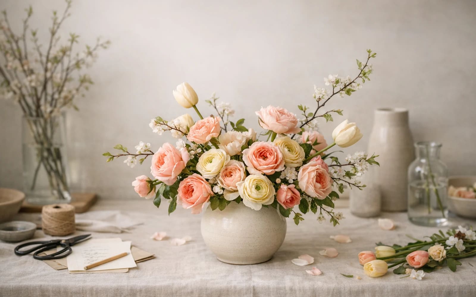 Editorial floral journal image from Lina Flowers with seasonal stems and relaxed natural light
