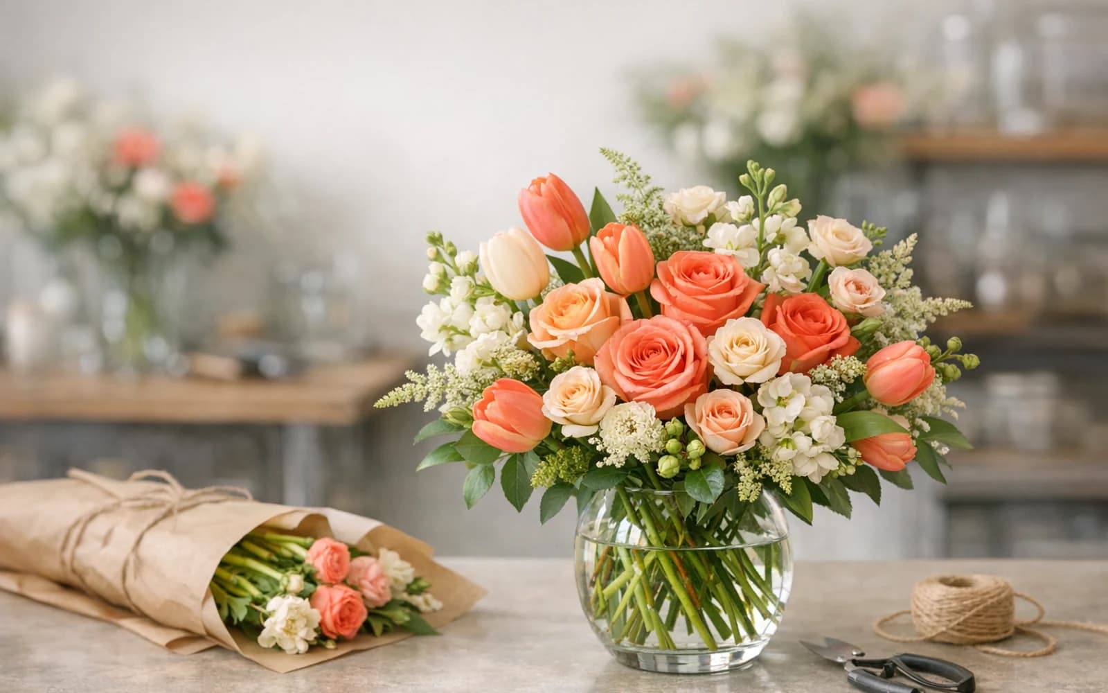 Fresh studio update floral image from Lina Flowers with bright stems and polished local florist styling