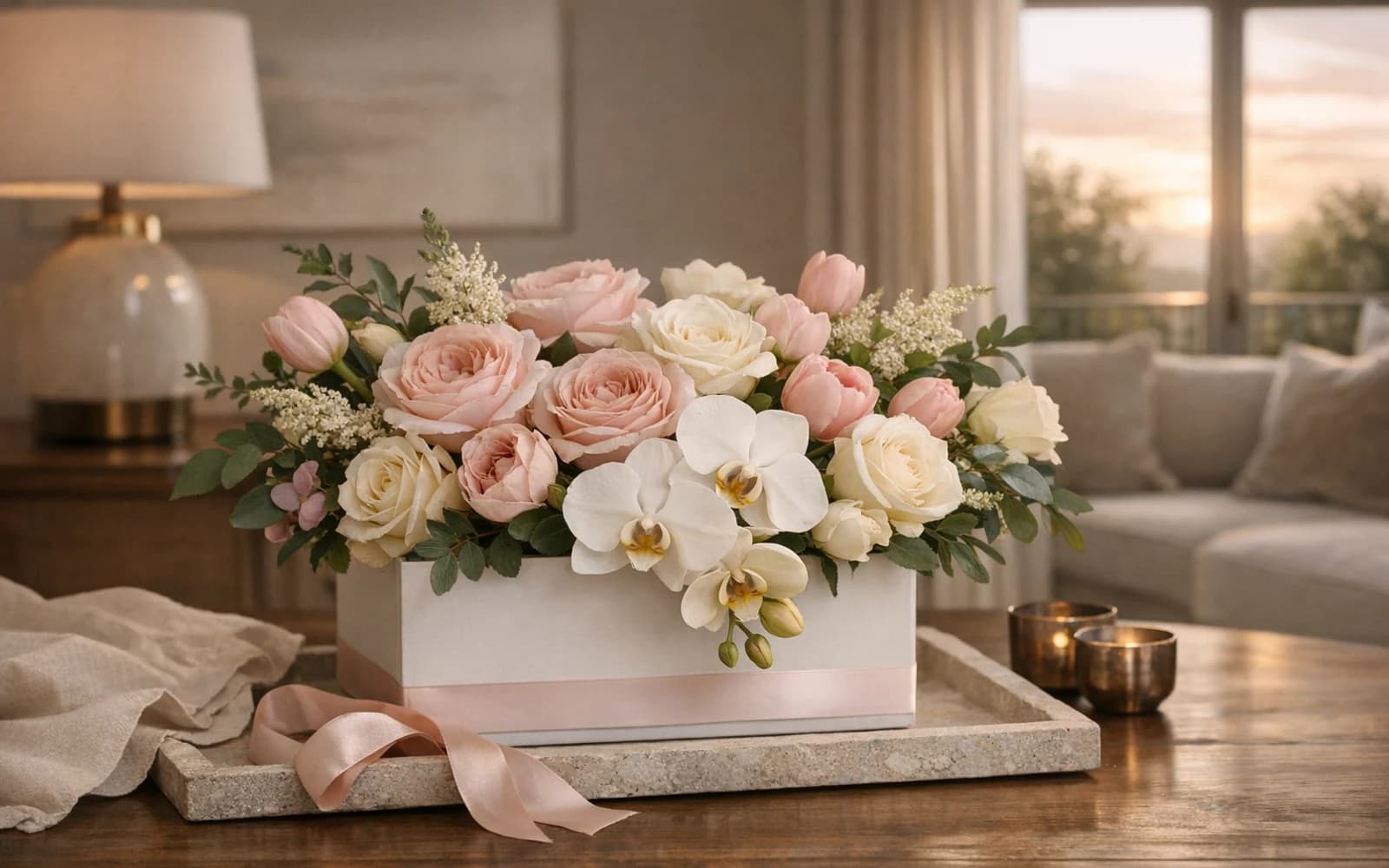 Sherman Oaks flower delivery image from Lina Flowers with refined floral box styling and polished residential gifting mood