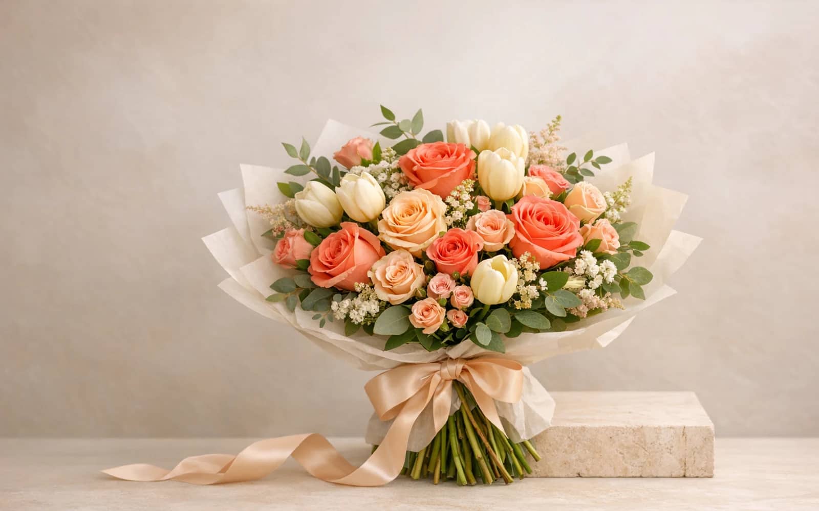 Bright order-ready bouquet from Lina Flowers styled for premium same-day flower delivery