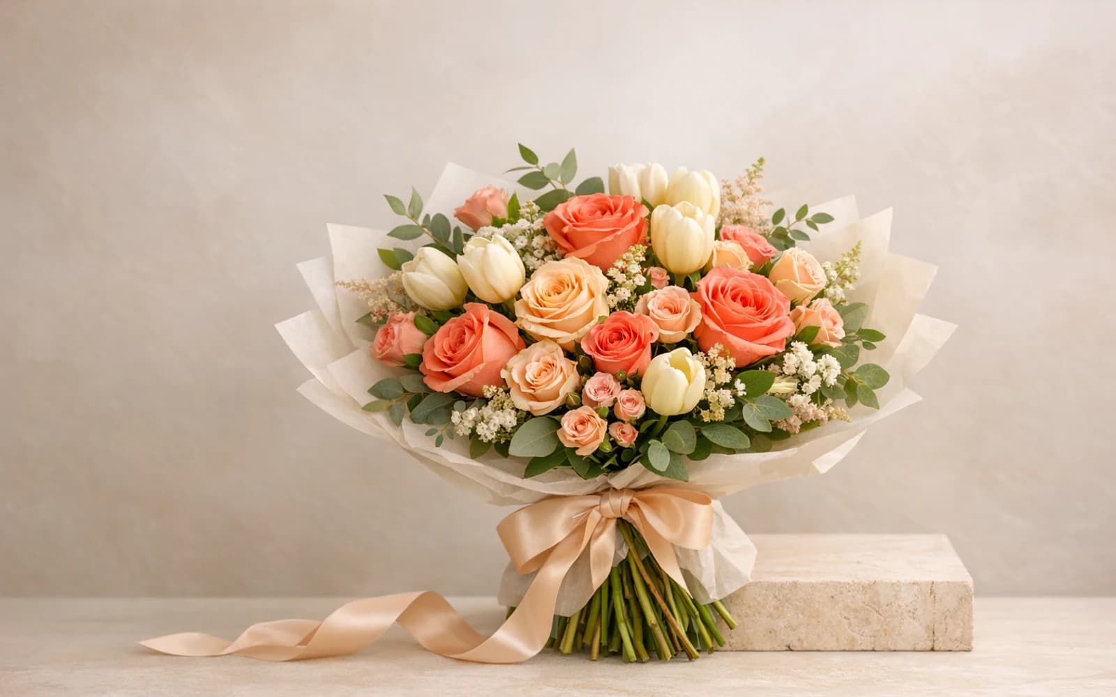 Bright order-ready bouquet from Lina Flowers styled for premium same-day flower delivery